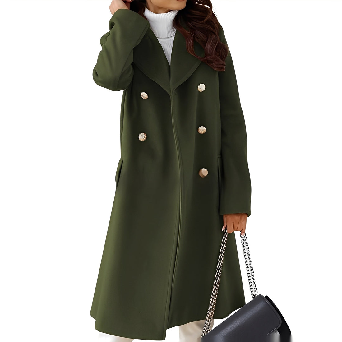 Viona - Modern double-breasted wool coat for women