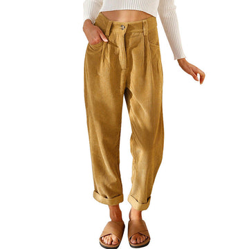 Chelsie - Casual Corduroy Pants with High Waist for Women