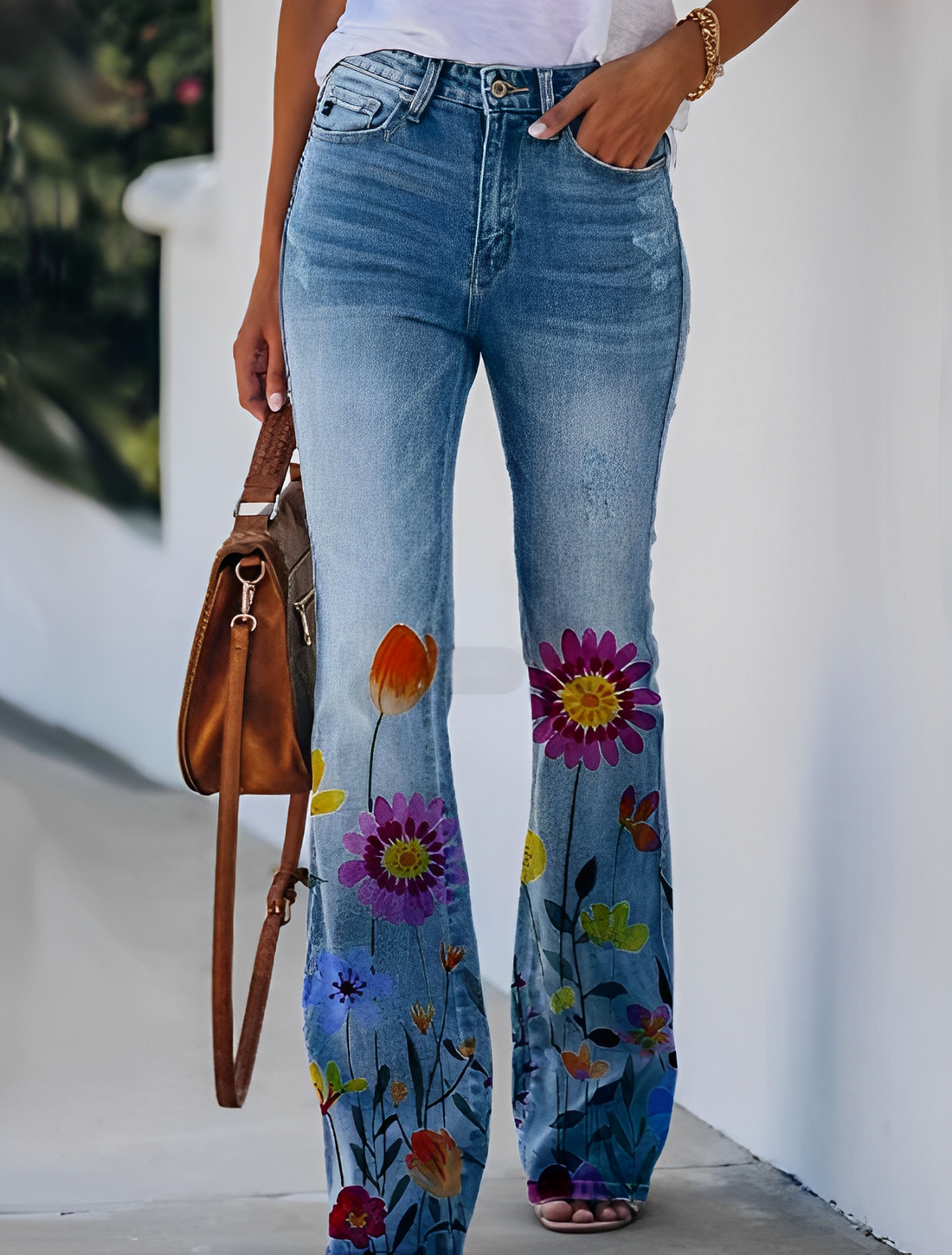 Glenna - Summer Flare Pants with Floral Pattern for Women