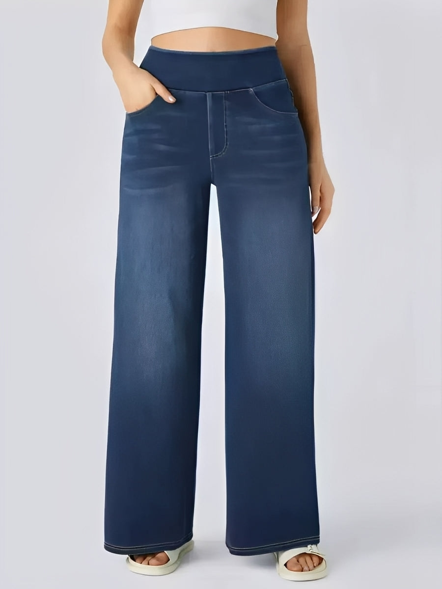 Miley - Elastic Straight Jeans with High Waist for Women