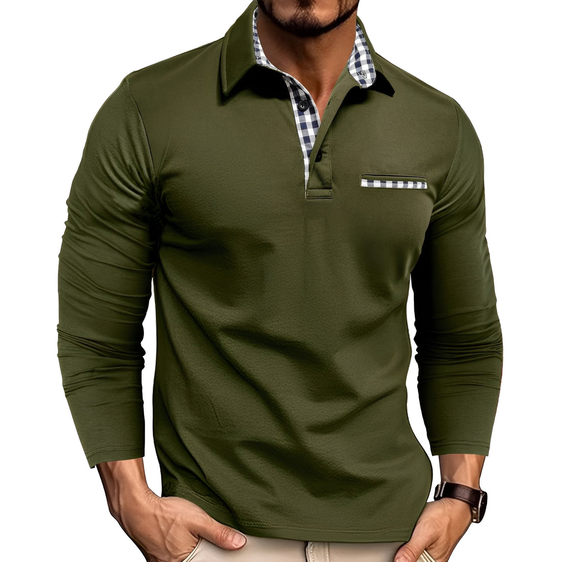 Rupert - Casual Long Sleeve Polo Shirt for Men