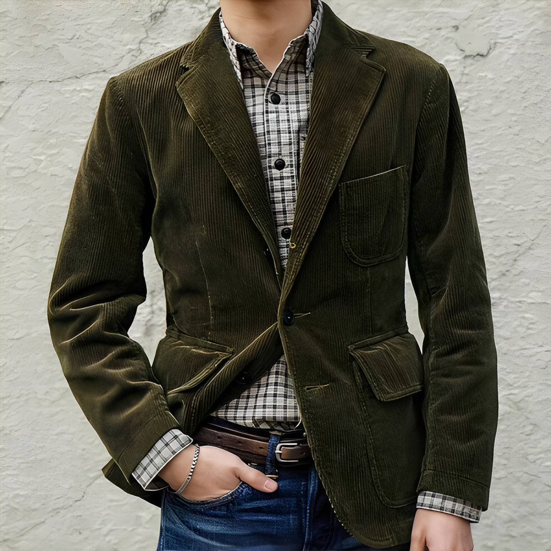 Dalton - Casual Wool Jacket with Pockets for Men