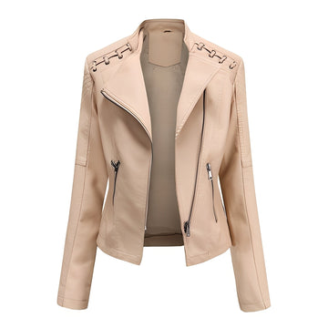 Narelle - Stylish, Slim Short Leather Jacket for Women