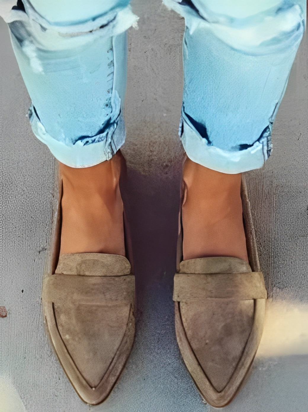 Christal - Elegant Suede Loafers with Pointed Toe for Women