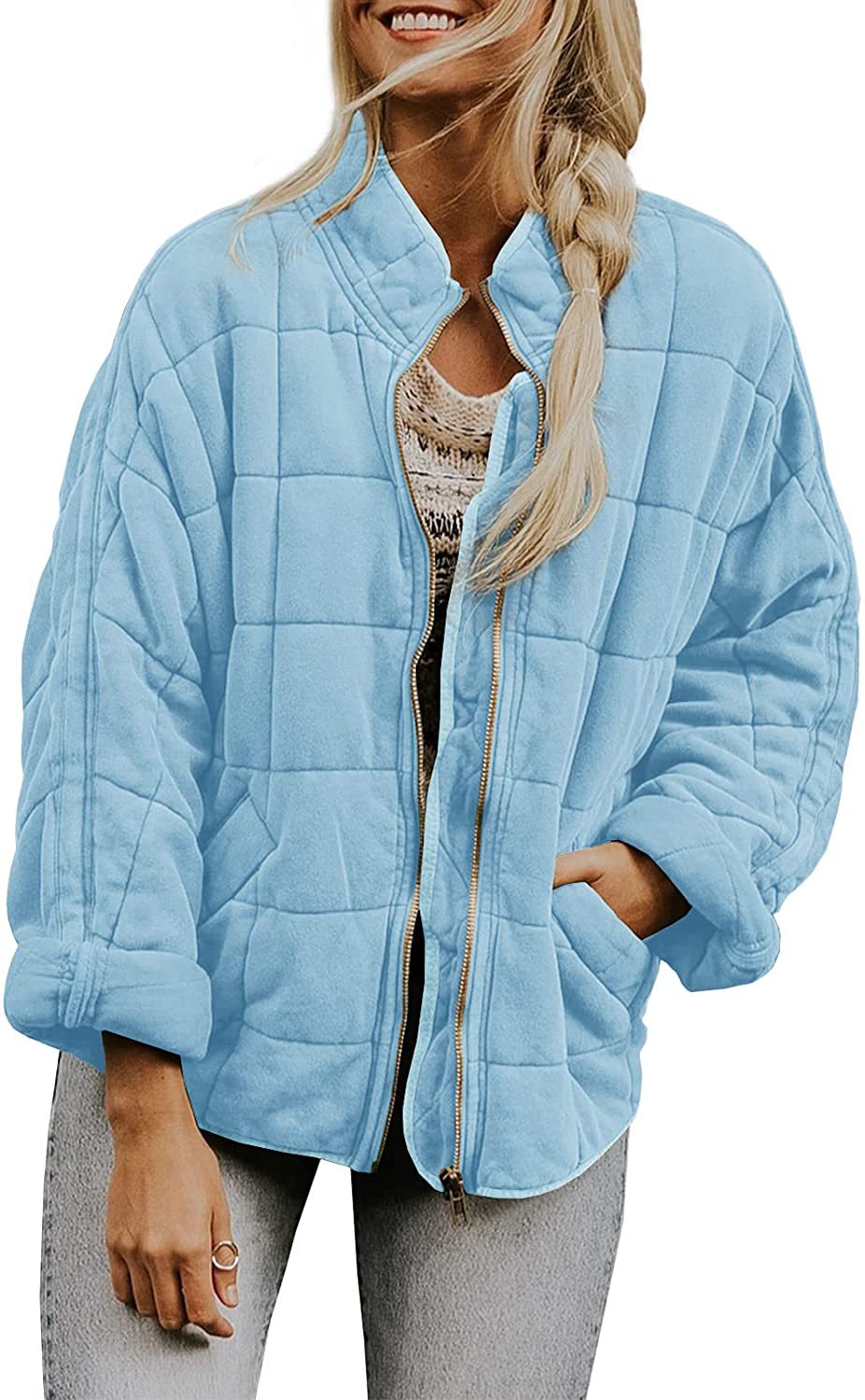Wenona - Warm Plaid Jacket with Pockets for Women