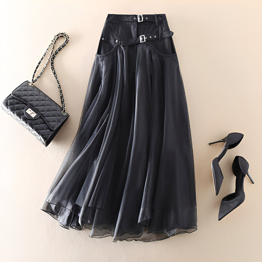 Emmeline - Modern Patchwork Tulle Skirt for Women