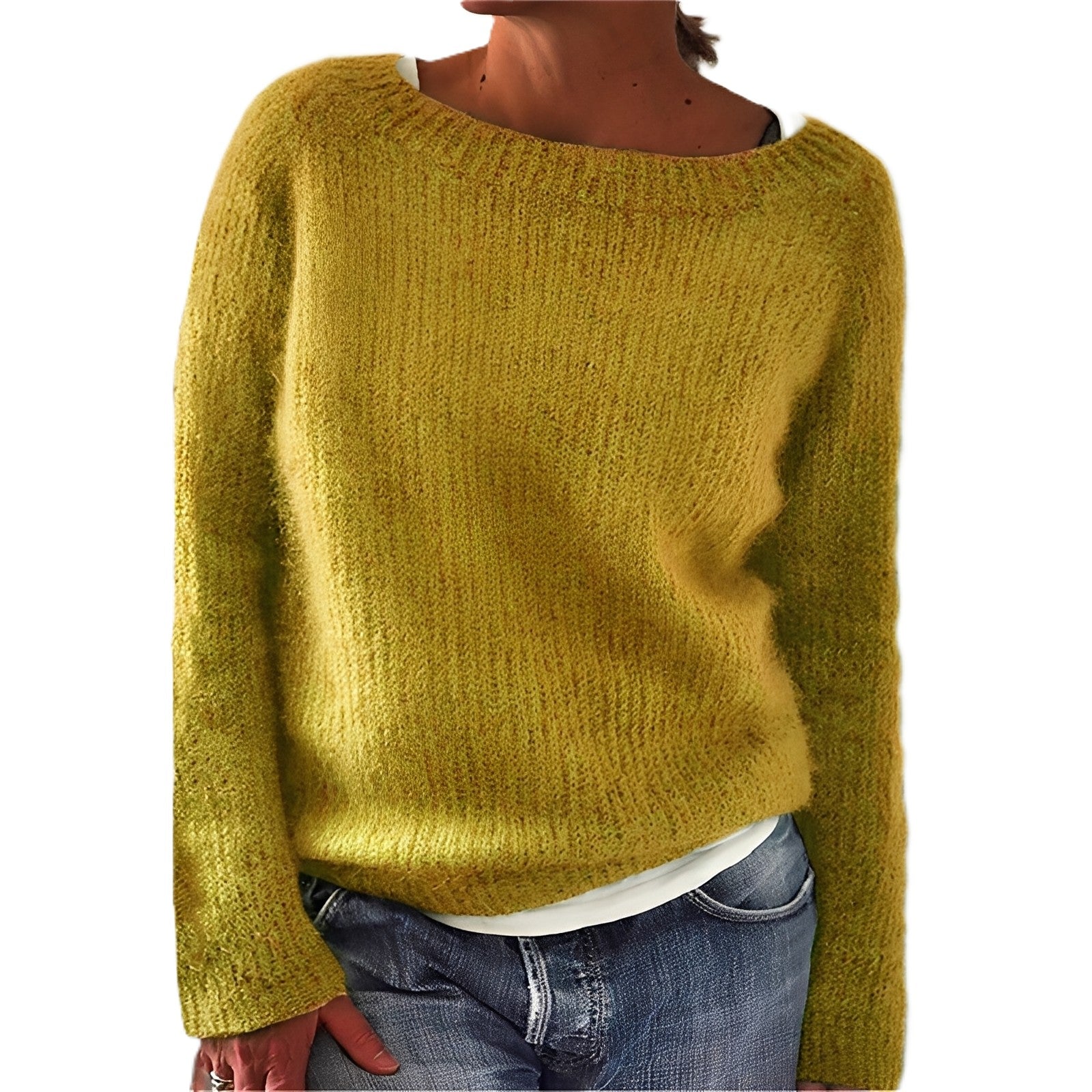 Angelia - Casual, warm sweater made of soft knit for women