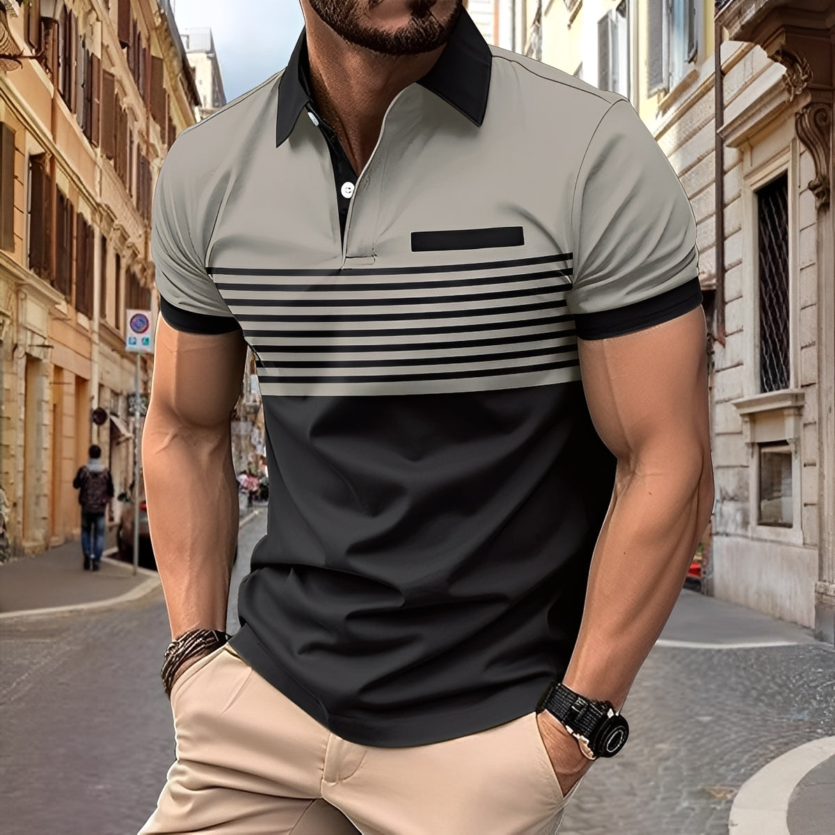 Rayden - Stylish Striped Polo Shirt for Men