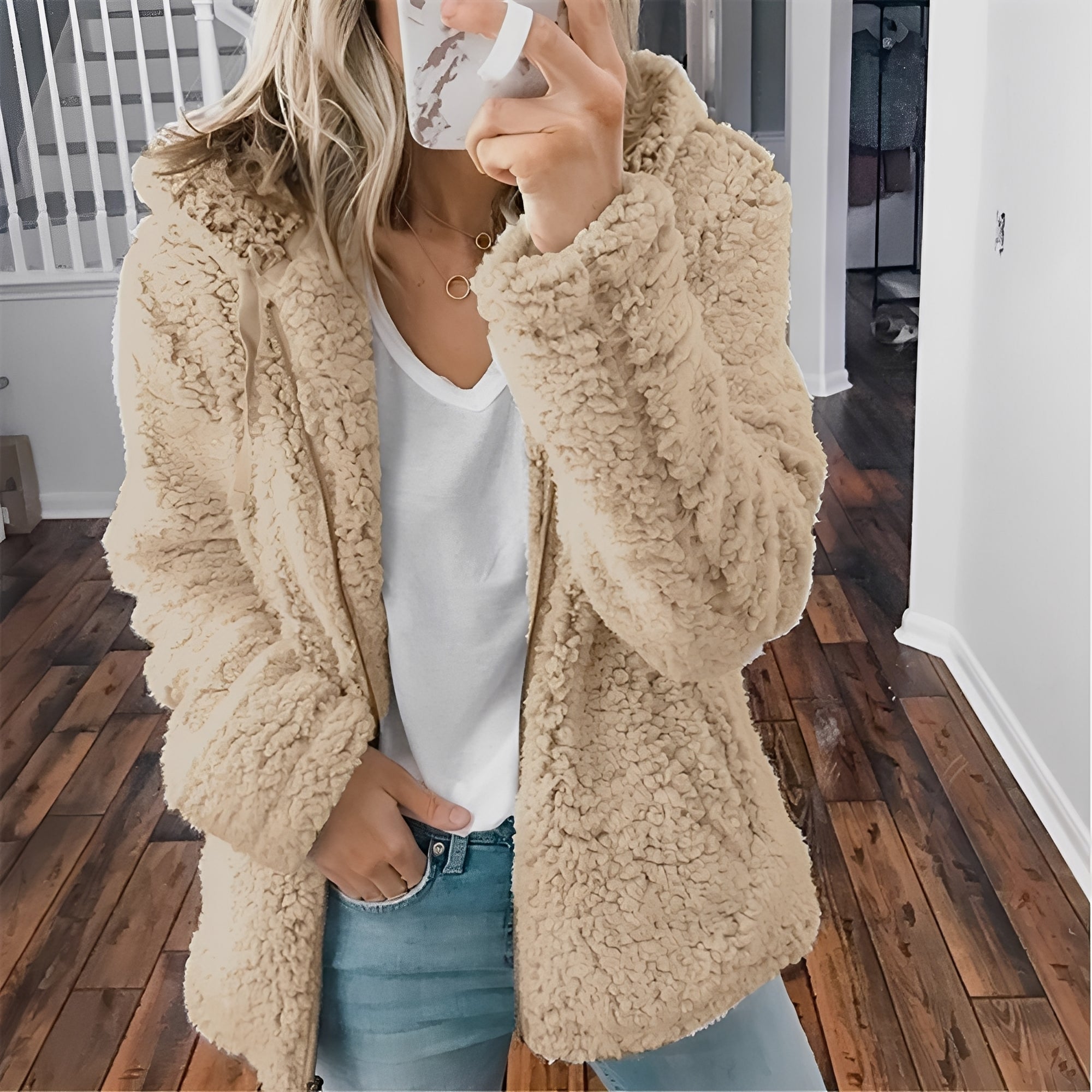 Blaire - Casual Teddy Fleece Hooded Jacket for Women