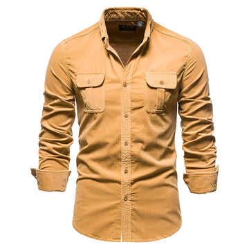 Reginald - Casual Long Sleeve Shirt in Corduroy for Men