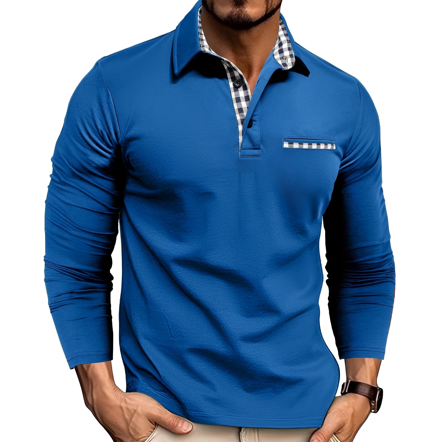 Rupert - Casual Long Sleeve Polo Shirt for Men