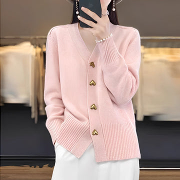Valarie - Cardigan with Heart Buttons for Women
