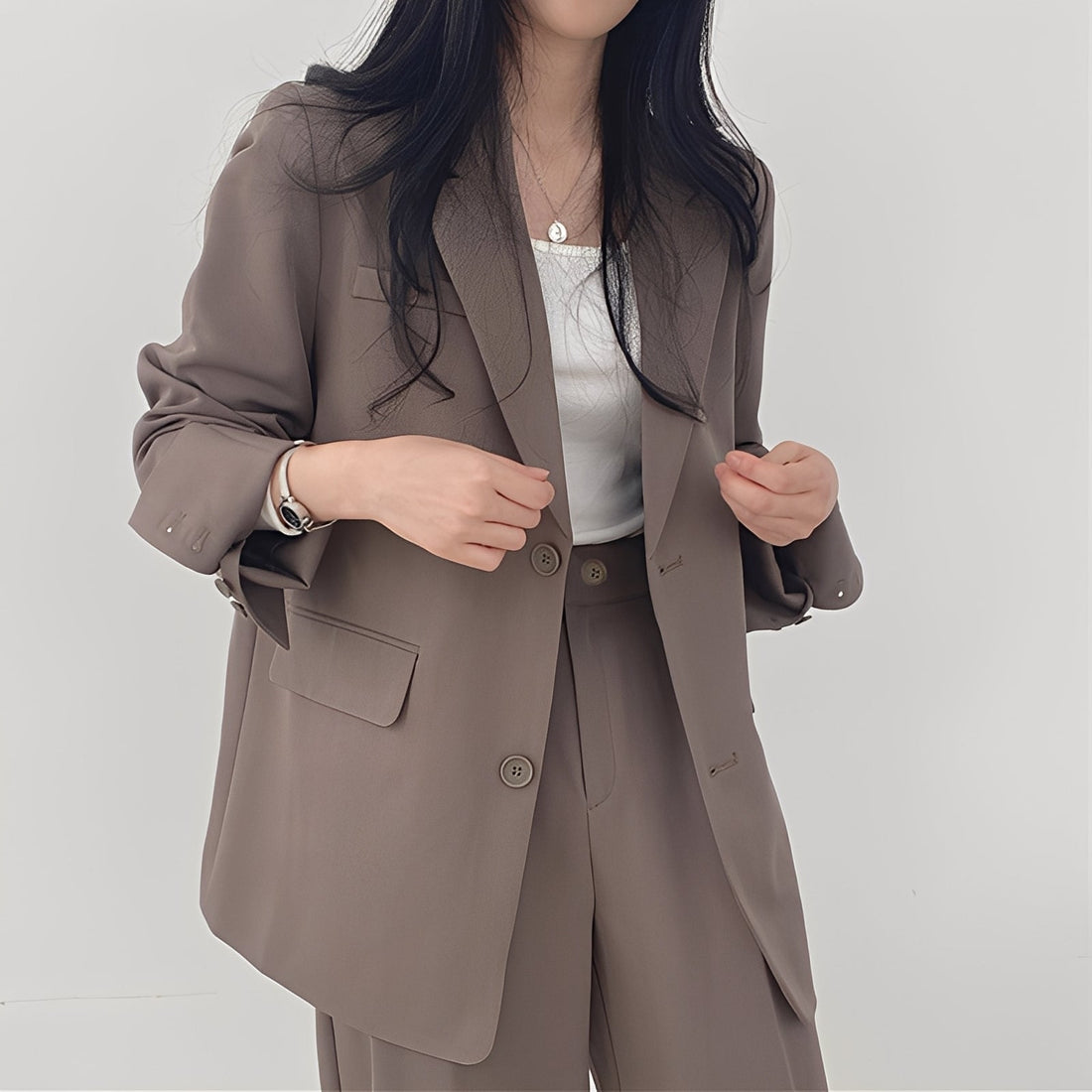 Alethea - Elegant set of loose blazer and pants for women