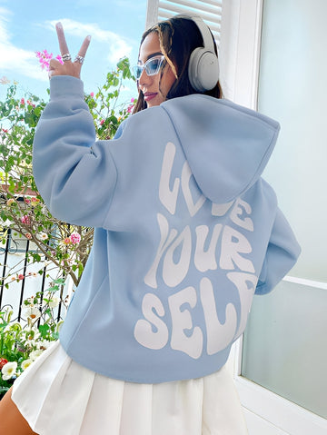 Marian - Fashionable Hoodie with Statement Design for Women