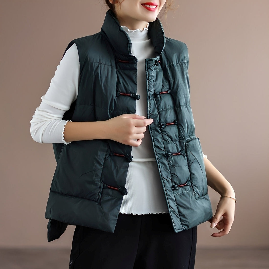 Amayah - Casual Winter Vest with Pockets for Women
