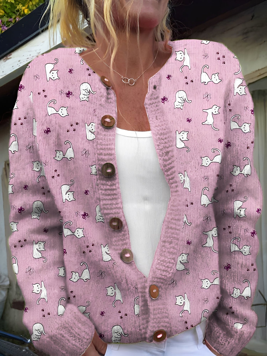 Kandace - Stylish Cardigan with Floral Pattern for Women