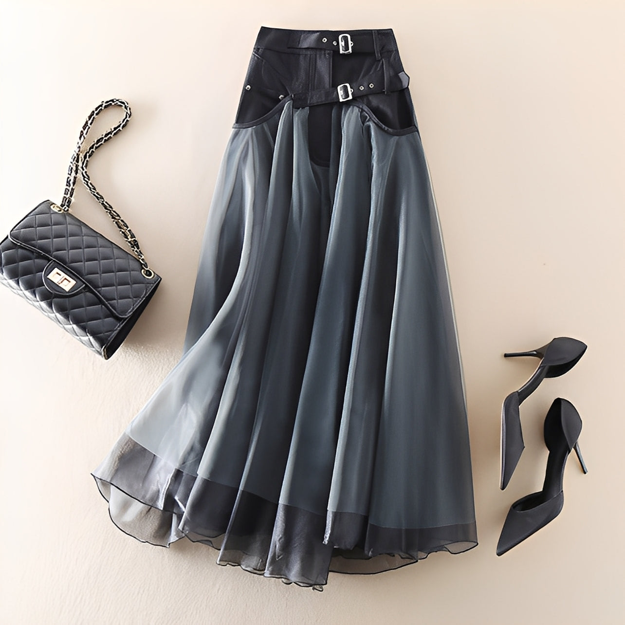 Emmeline - Modern Patchwork Tulle Skirt for Women