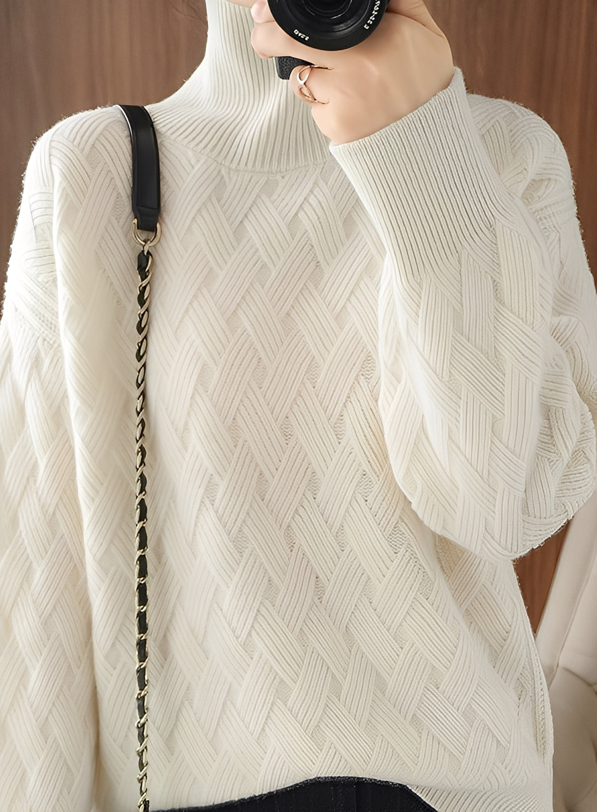 Ryanne - Casual Turtleneck Sweater in Cashmere for Women