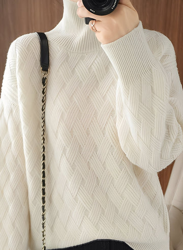 Ryanne - Casual Turtleneck Sweater in Cashmere for Women