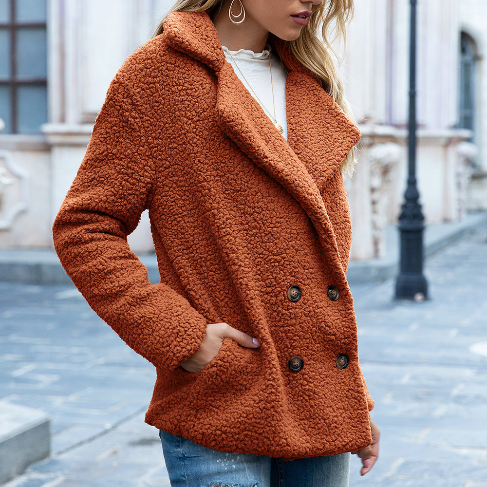 Brianna - Thick Long Coat with Buttons for Women
