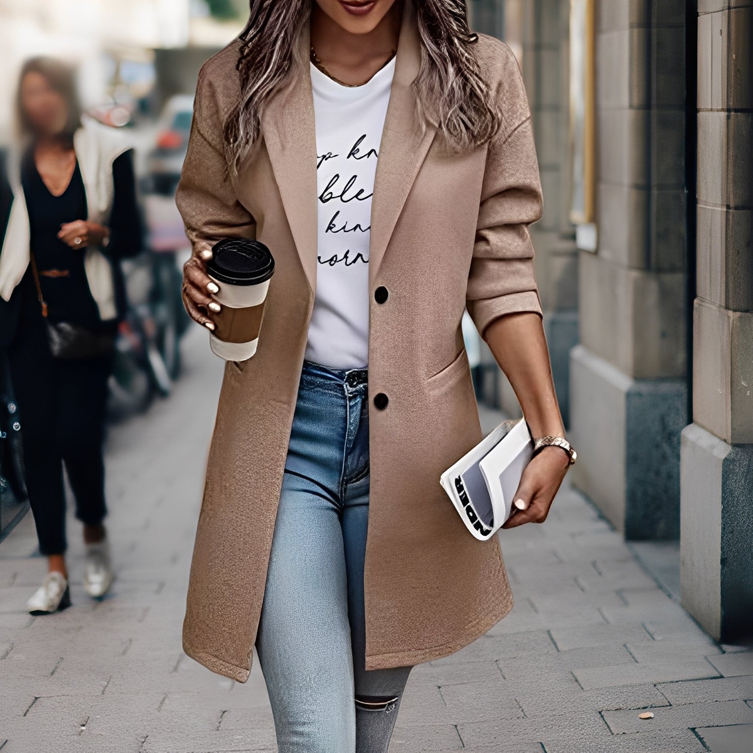 Samantha - Modern, Thick Wool Coat for Women