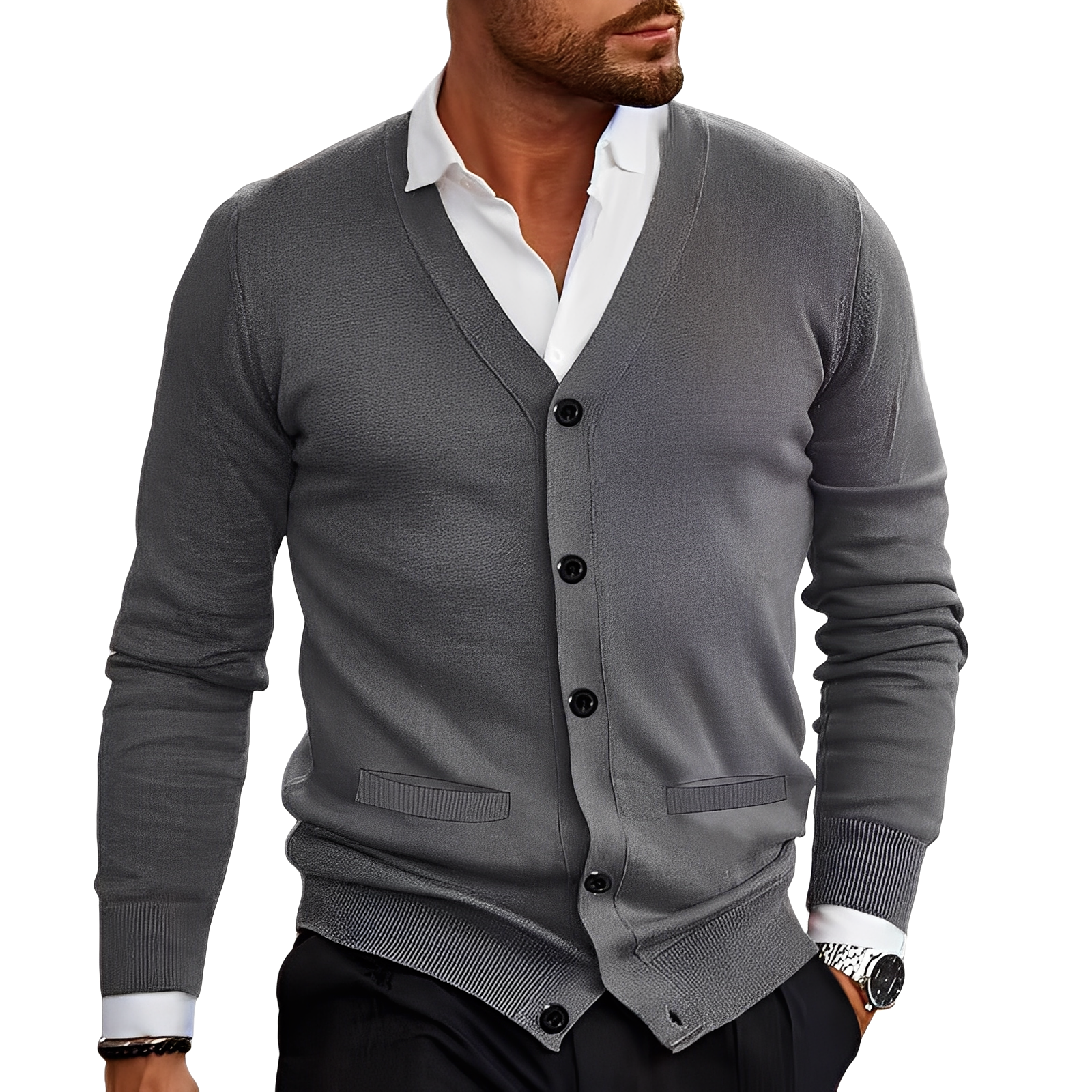 Holden - Casual Cotton Cardigan with Buttons for Men