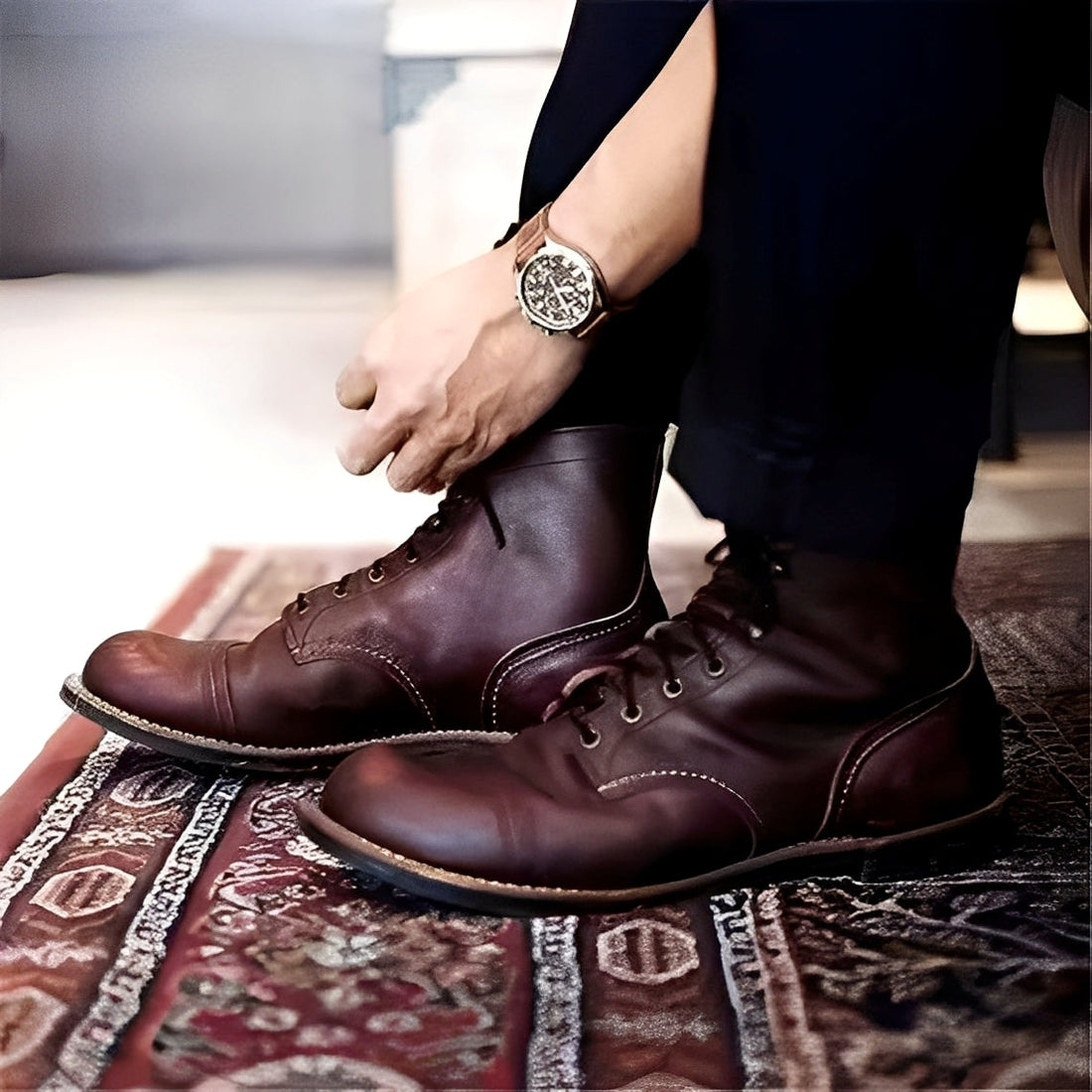 Garrick - Sturdy Retro Leather Boots for Men
