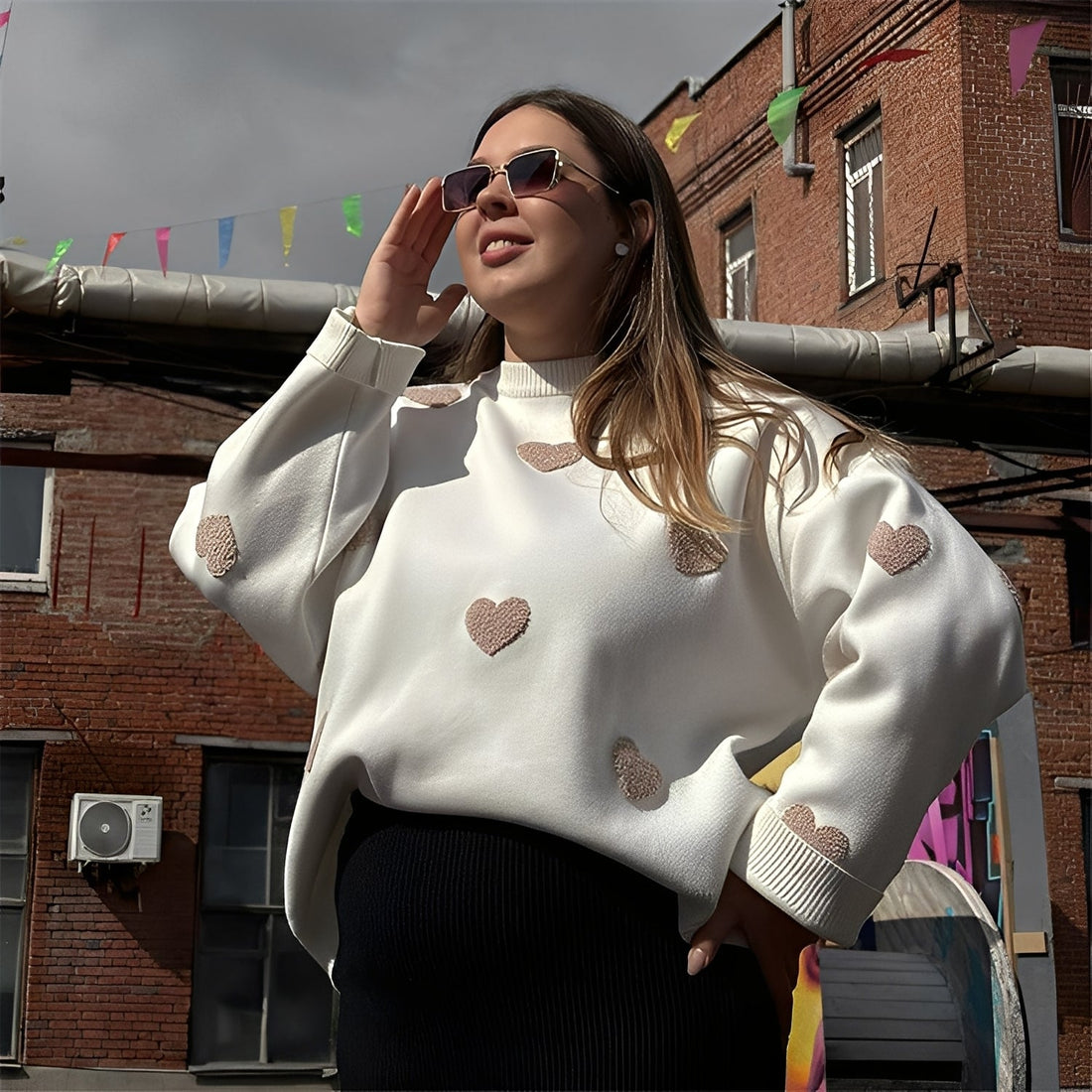 Marsha - Comfortable Sweater with Print for Women
