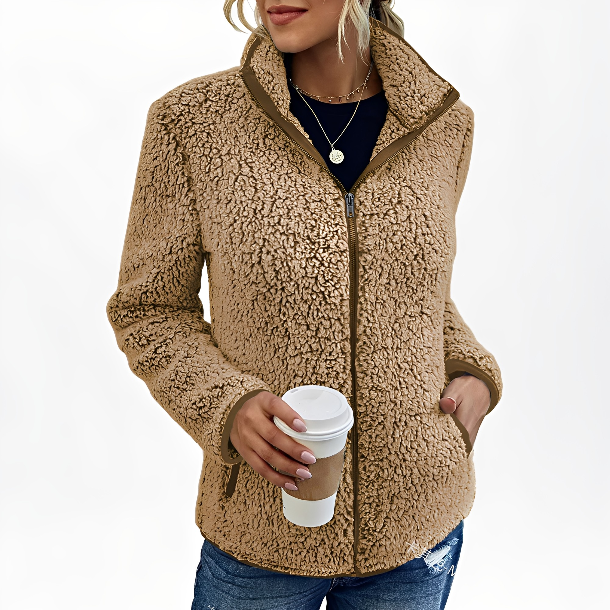 Alethea - Elegant Fleece Velvet Coat for Women