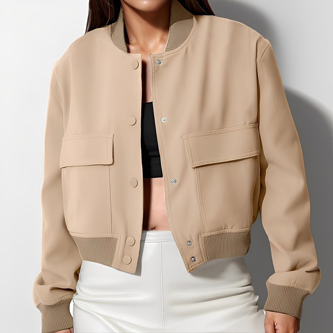 Marva - Casual, loose jacket with large pockets for women