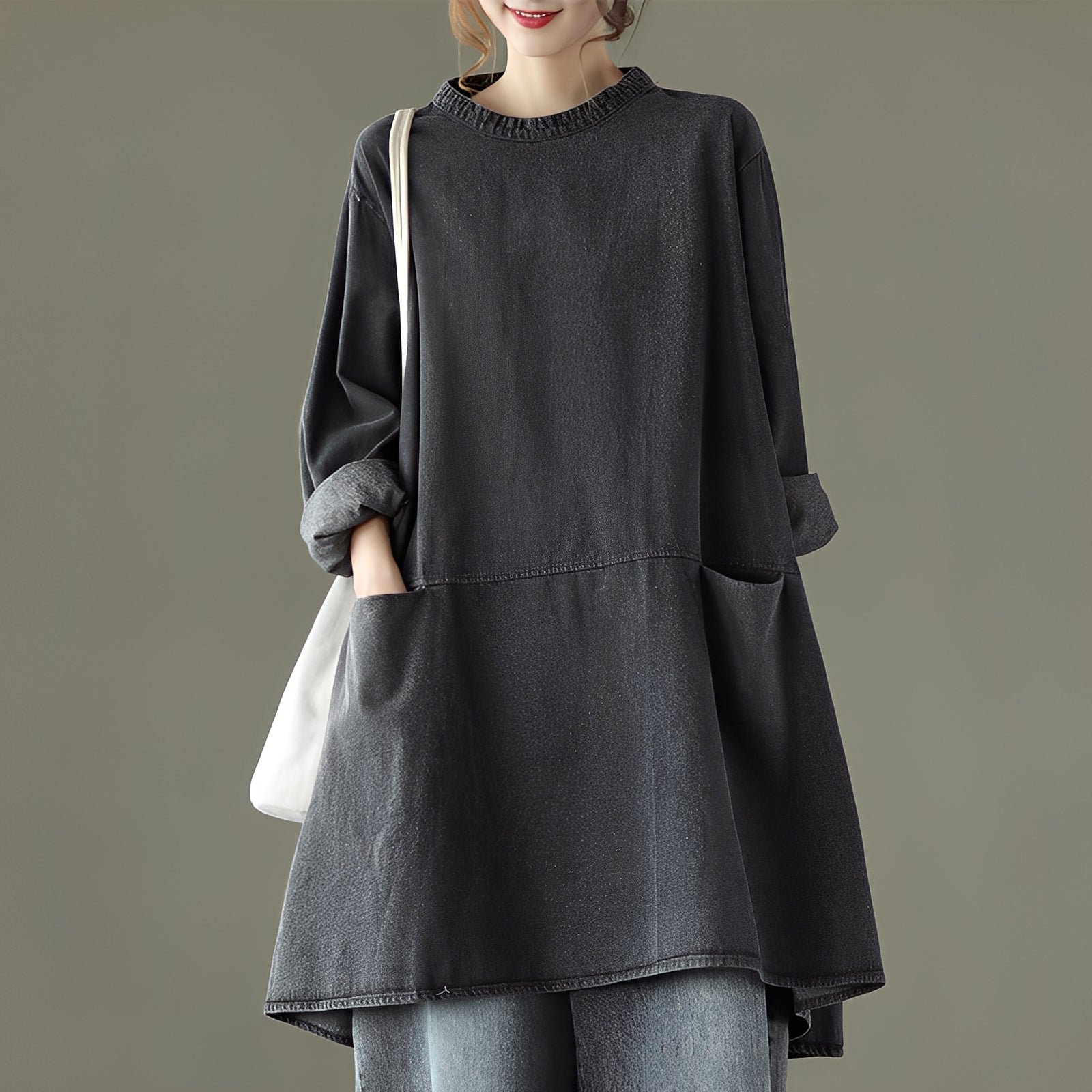 Valerie - Casual Maxi Dress in Denim with Pockets for Women