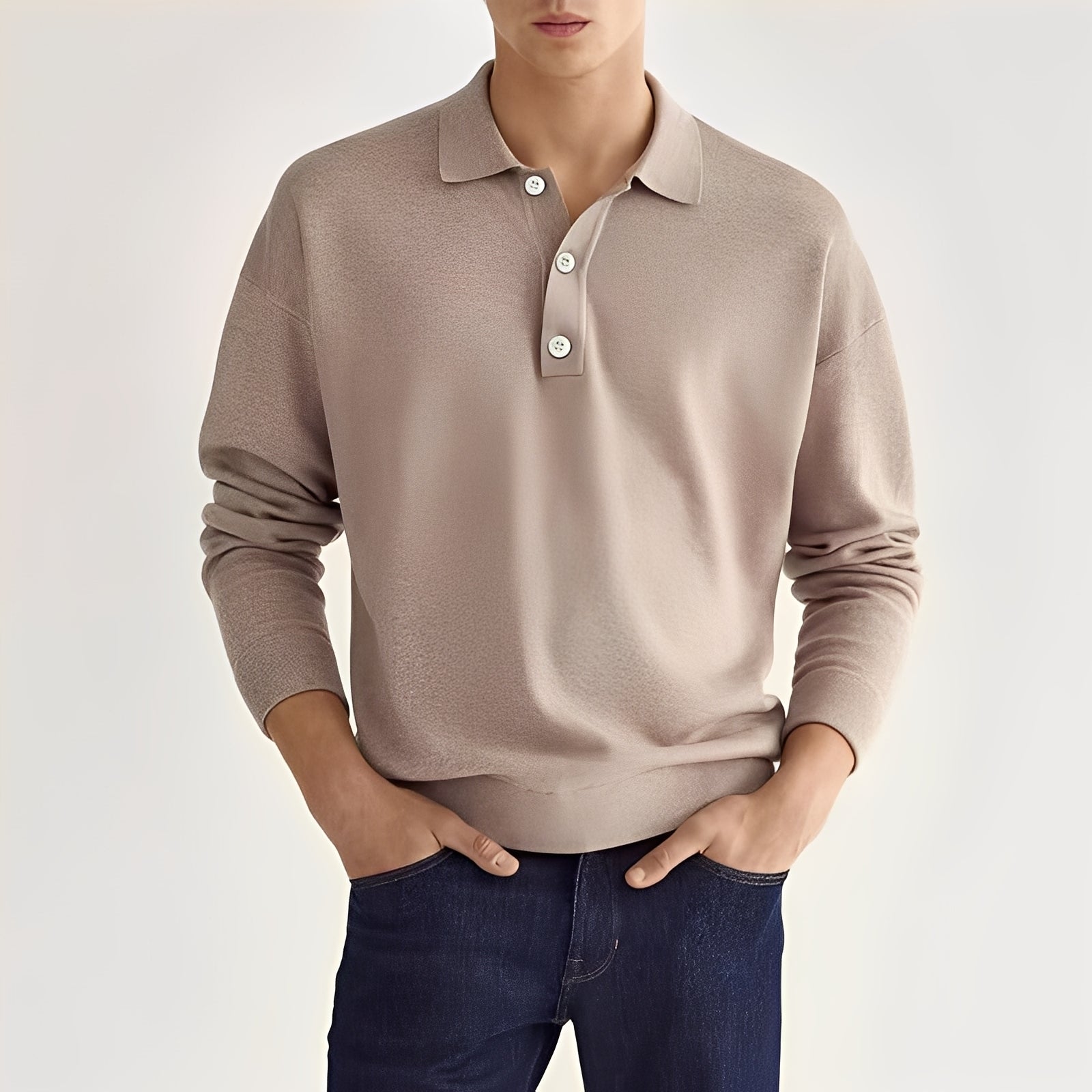 Zavier - Casual Long-Sleeve Polo Shirt for Men