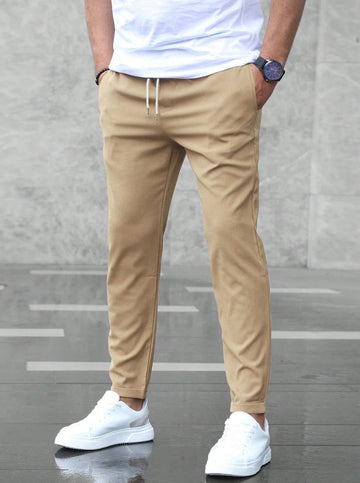Allan - Casual, Slim Stretch Pants with Drawstring for Men