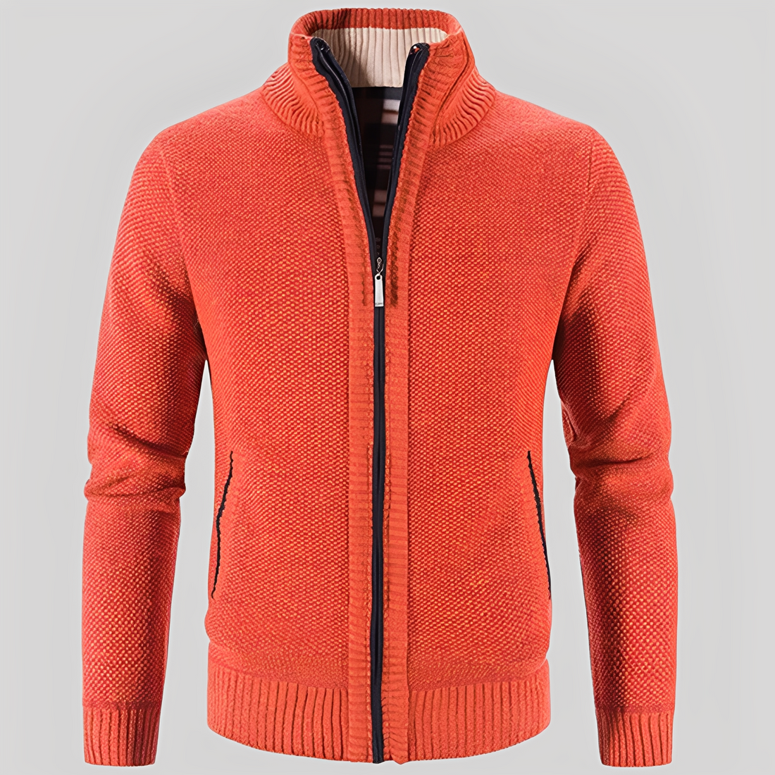 Kelvin - Simple Cardigan with Zipper for Men