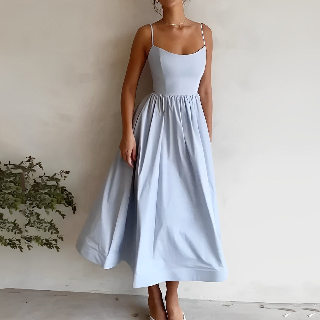 Selena - Flowing Midi Dress for Women for the Way to Work