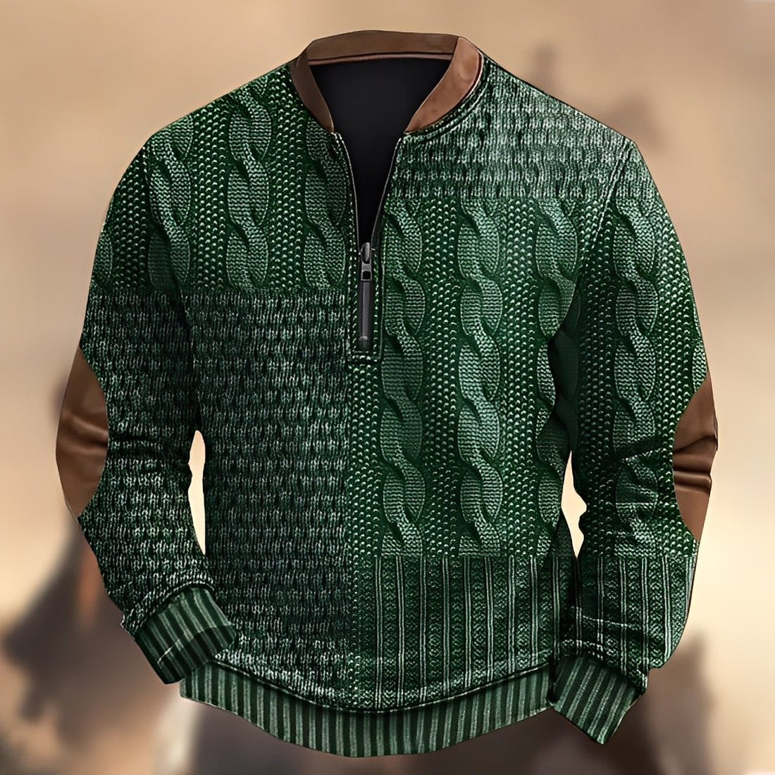 Edmund - Casual Printed Sweater with Zipper for Men