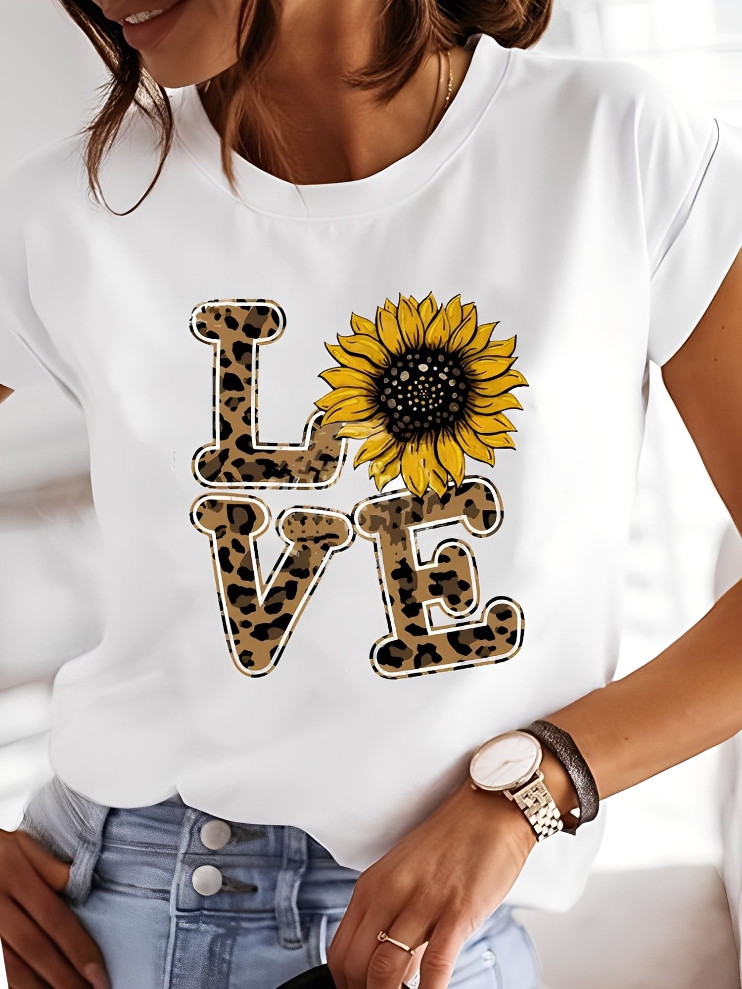 Annalise - Casual Printed Short Sleeve Shirt for Women