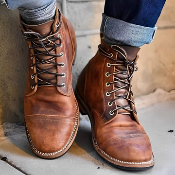 Garrick - Sturdy Retro Leather Boots for Men