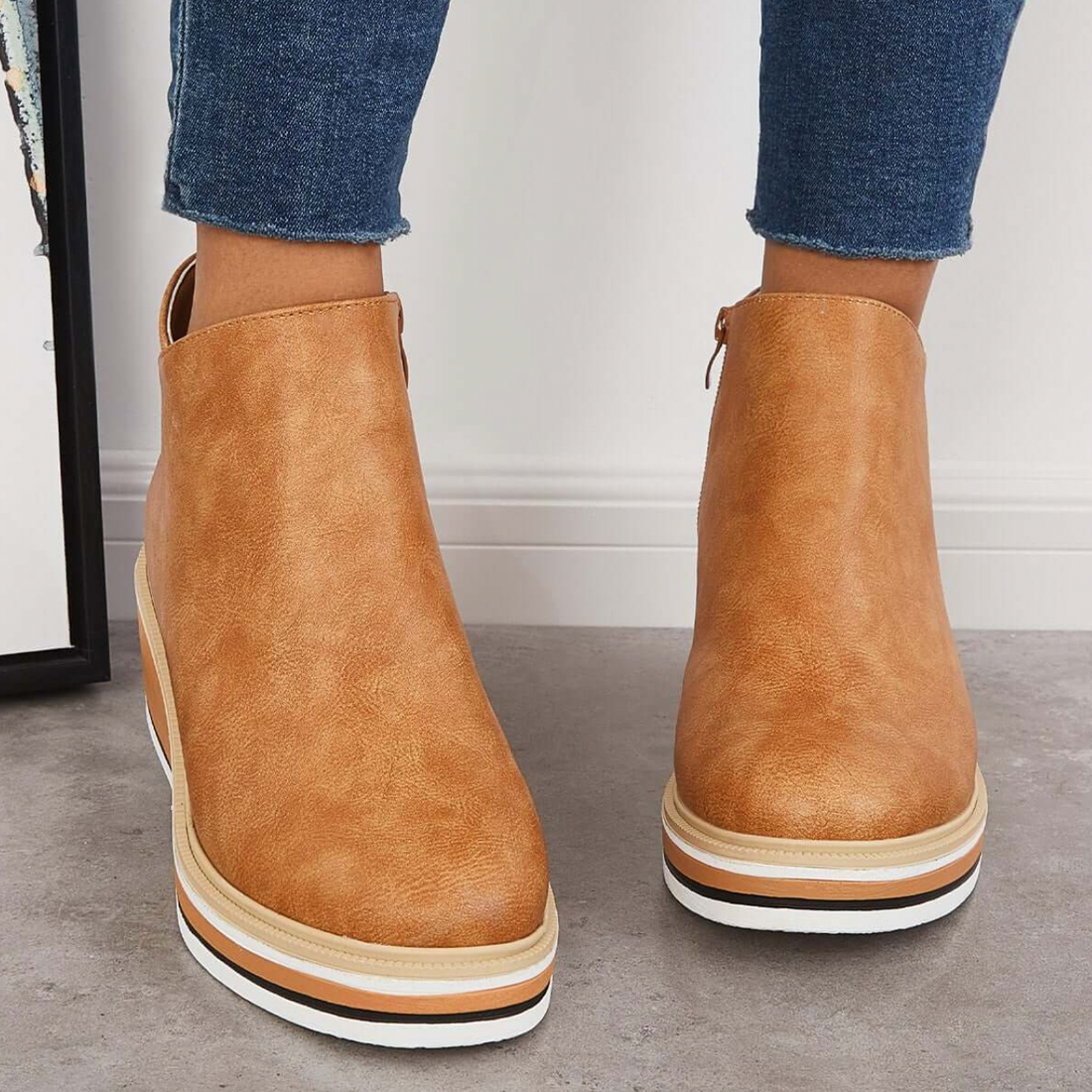 Rosanne - Elegant Leather Boots with Zipper for Women