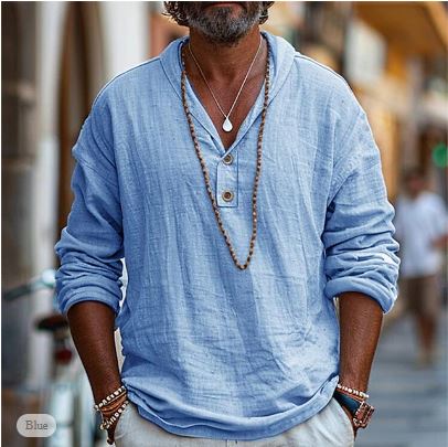 Rolando - Loose, Light Linen Shirt for Men