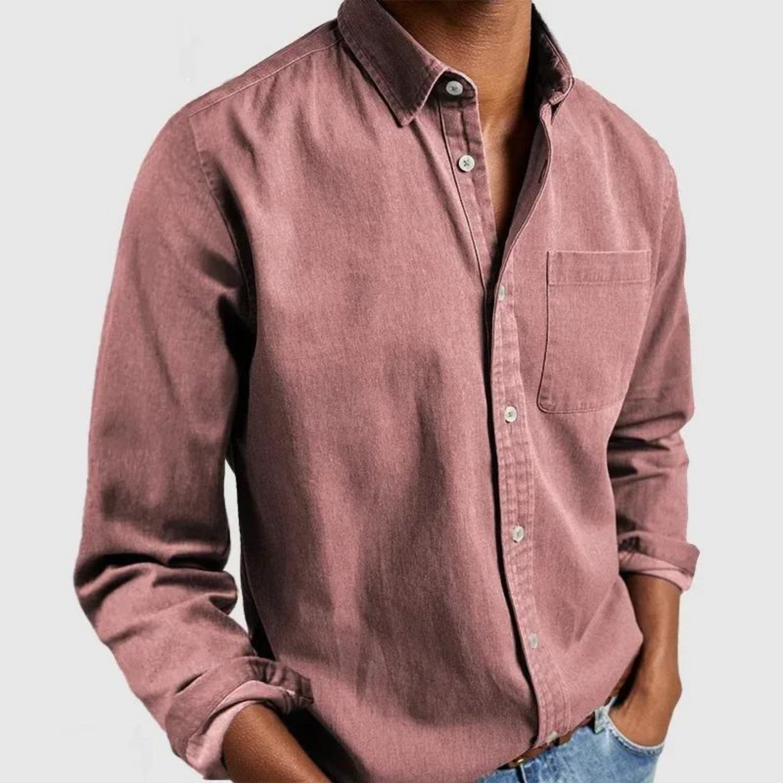 Blake - Casual Long Sleeve Shirt with Revere Collar for Men