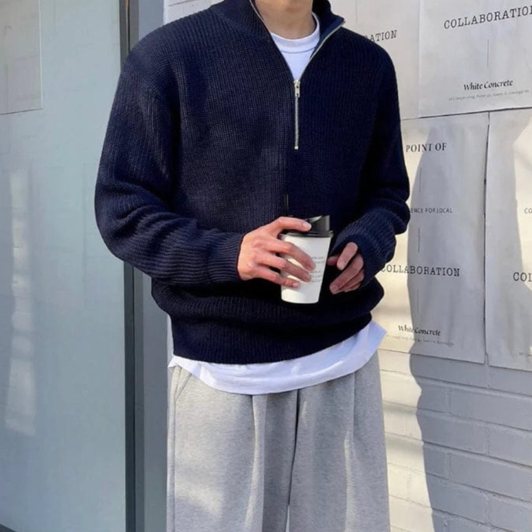 Carlo – Pullover with Half Zipper