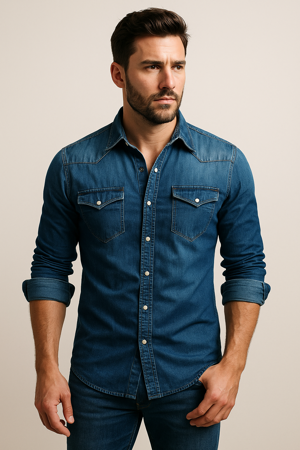 Maxime - Loose Jeans Shirt for Men