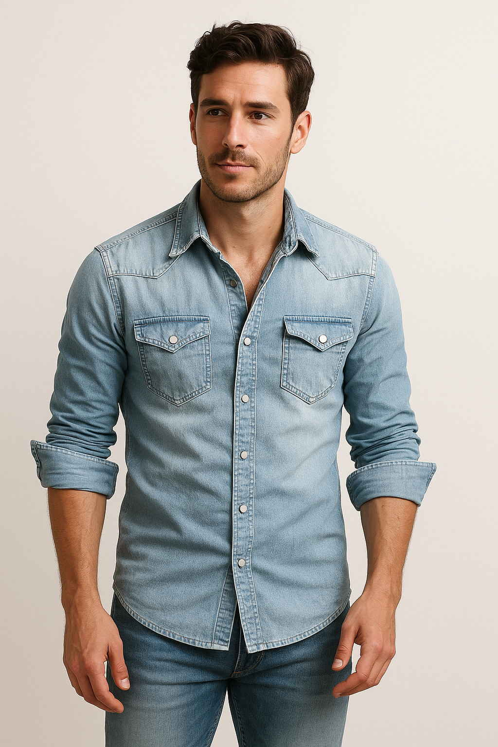 Maxime - Loose Jeans Shirt for Men