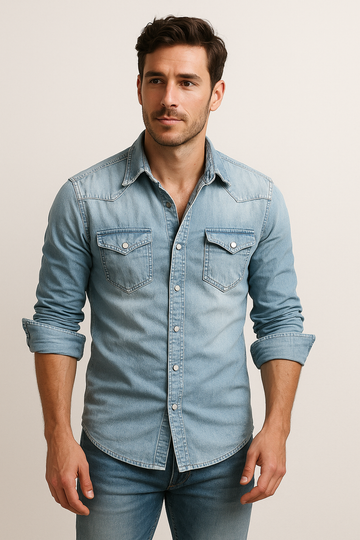 Maxime - Loose Jeans Shirt for Men