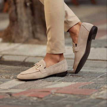 Rami - Men Suede Loafers with Metal Buckle