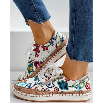 Rabia - Orthopedic Women's Sports Shoes with Floral Pattern