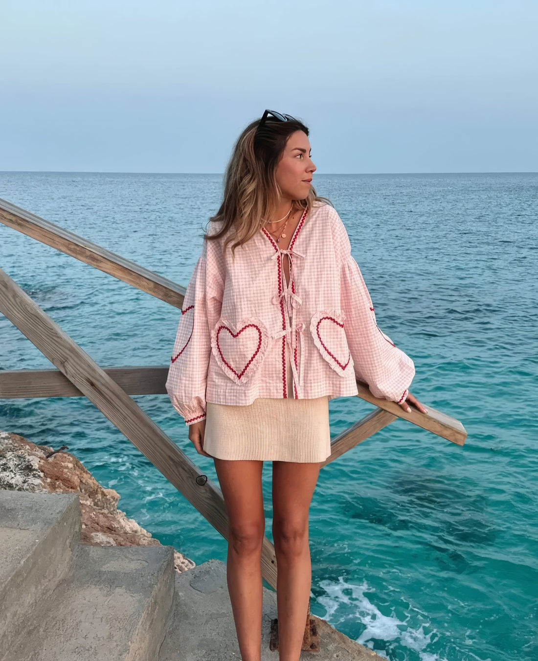 Claudia – Gingham Blouse with Bow