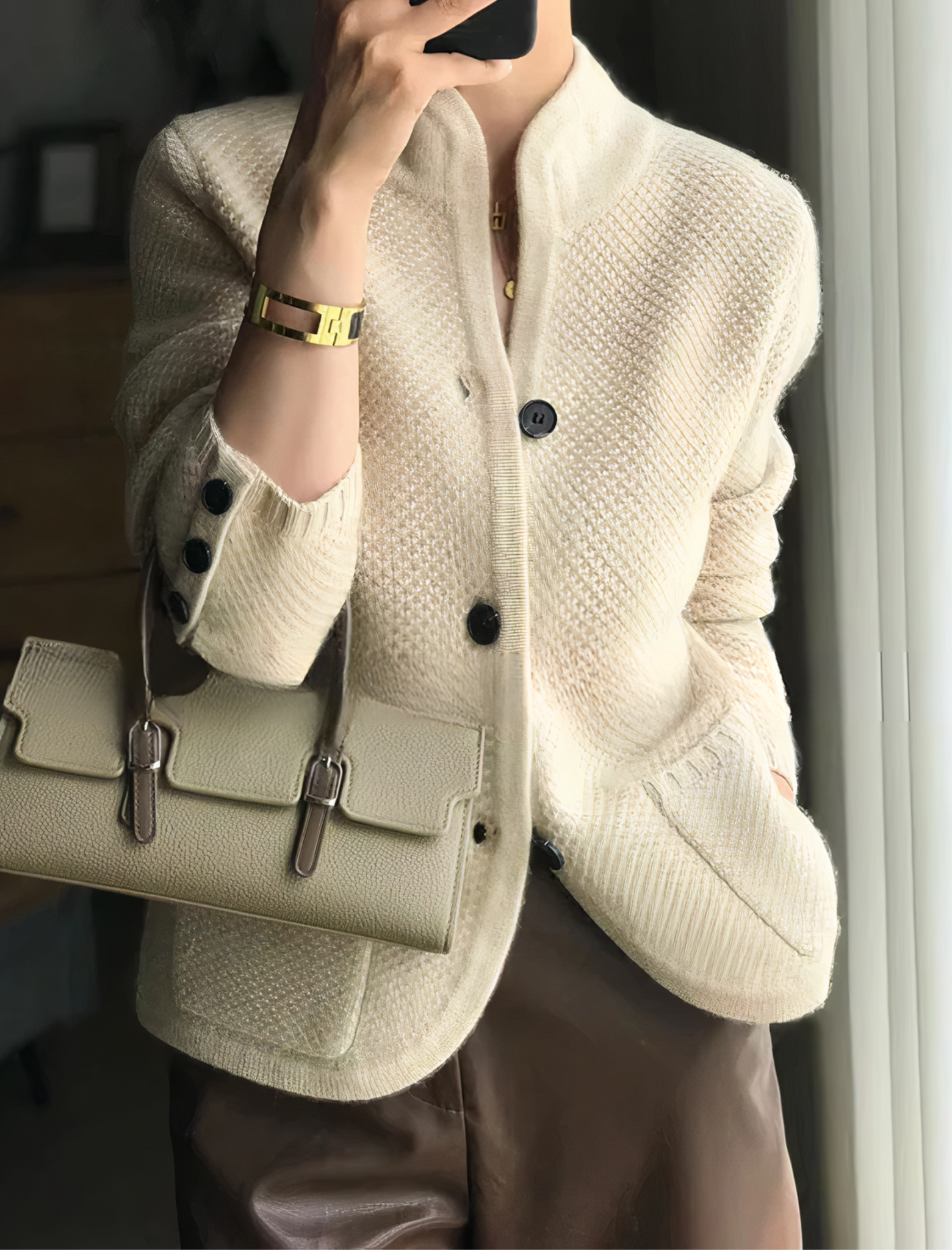 Carissa - elegant cashmere cardigan with button placket for women