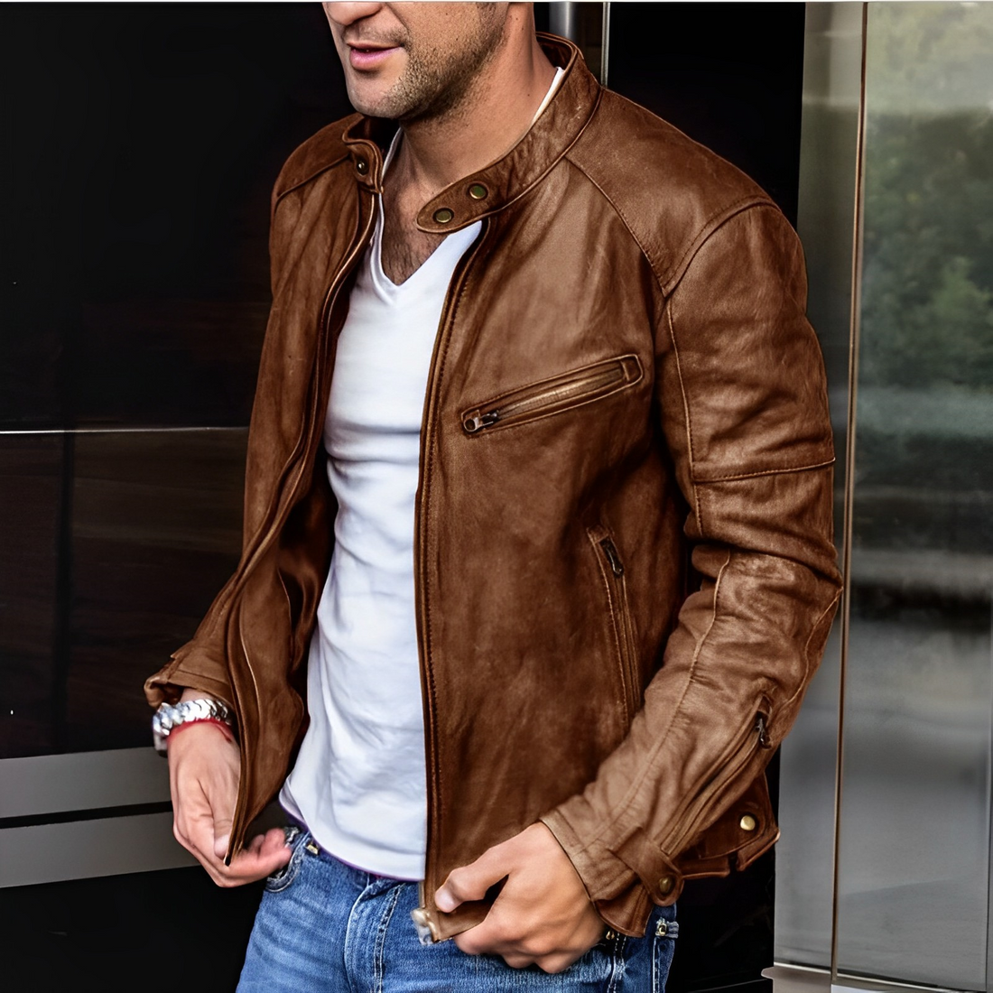 Dalton – Elegant Leather Jacket All Seasons